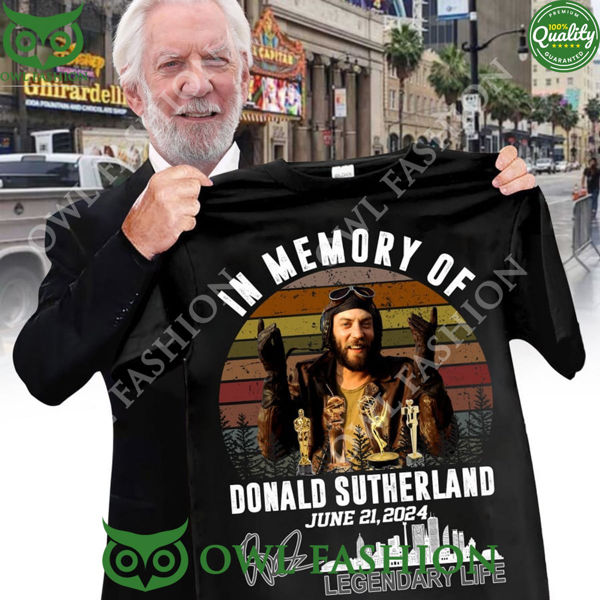 Donald Sutherland in memory of Legendary life 21 June 2024 t shirt