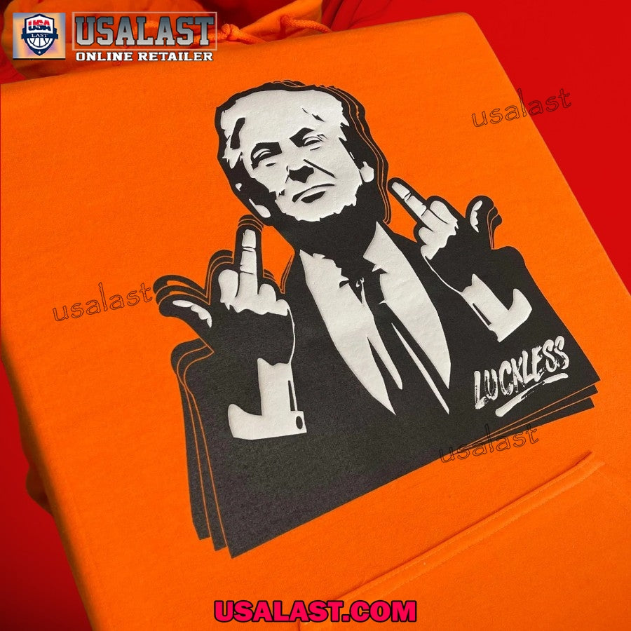 Donald Trump With Middle Fingers Hoodie