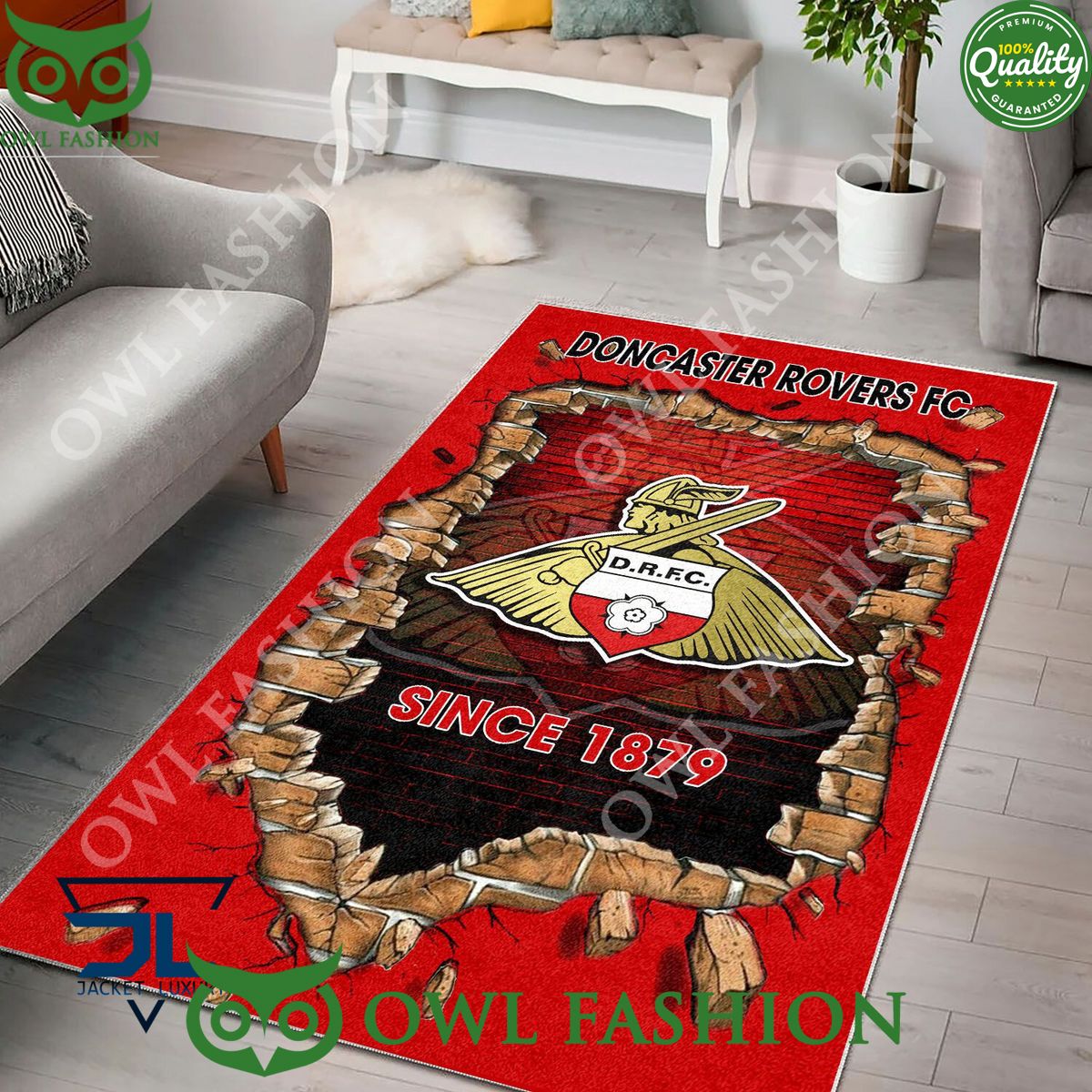 Doncaster Rovers 1849 League Two Living Room Rug Carpet
