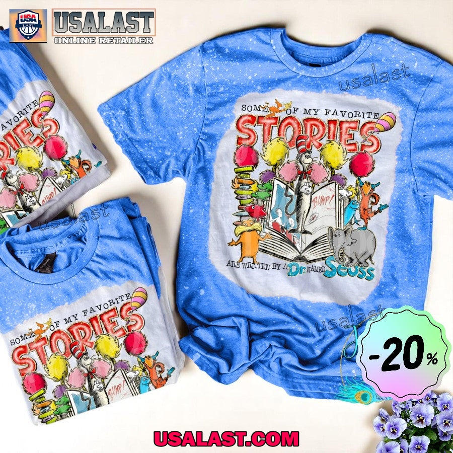 Dr Seuss Stories Unisex Bleached T-Shirt