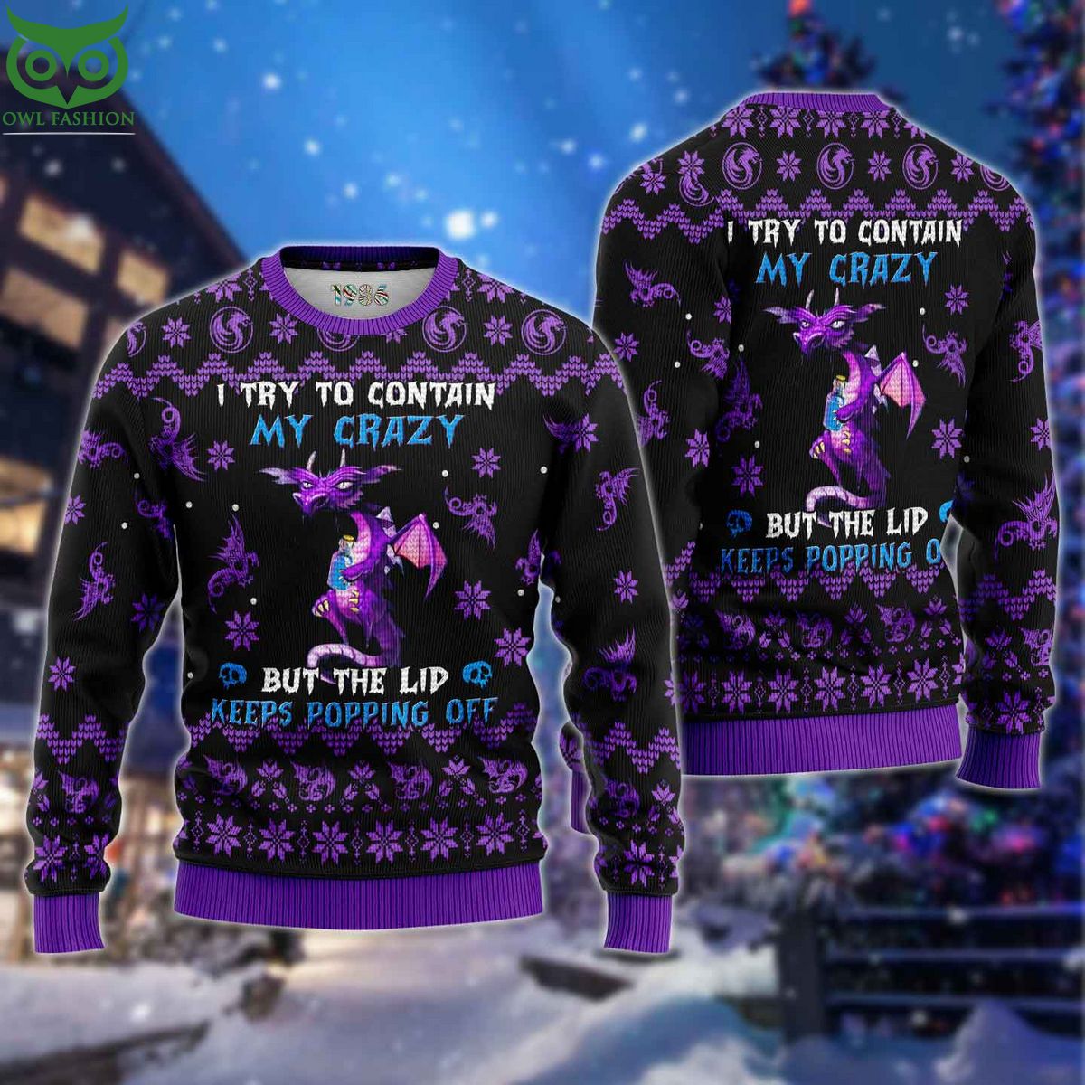 Dragon Crazy 3D AOP Ugly Sweater Jumper