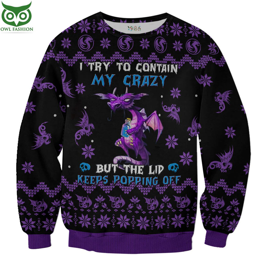 Dragon Crazy 3D AOP Ugly Sweater Jumper
