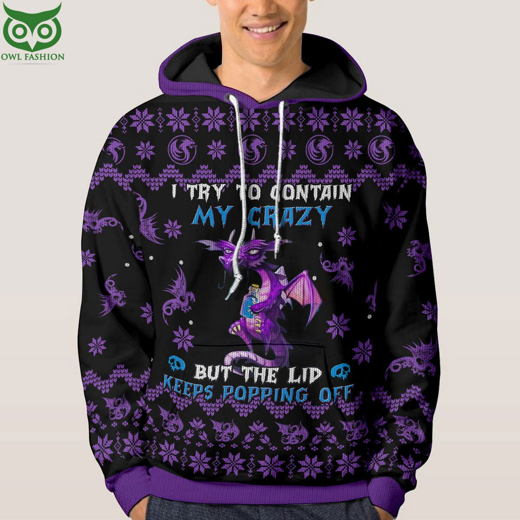 Dragon Crazy 3D AOP Ugly Sweater Jumper