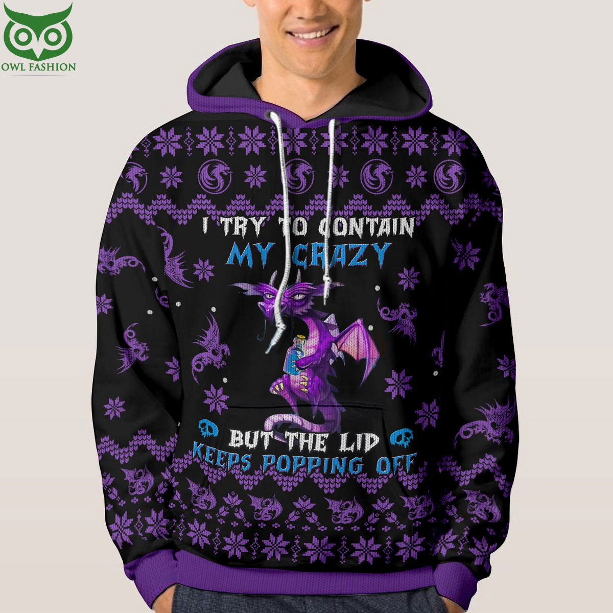 Dragon Crazy 3D AOP Ugly Sweater Jumper