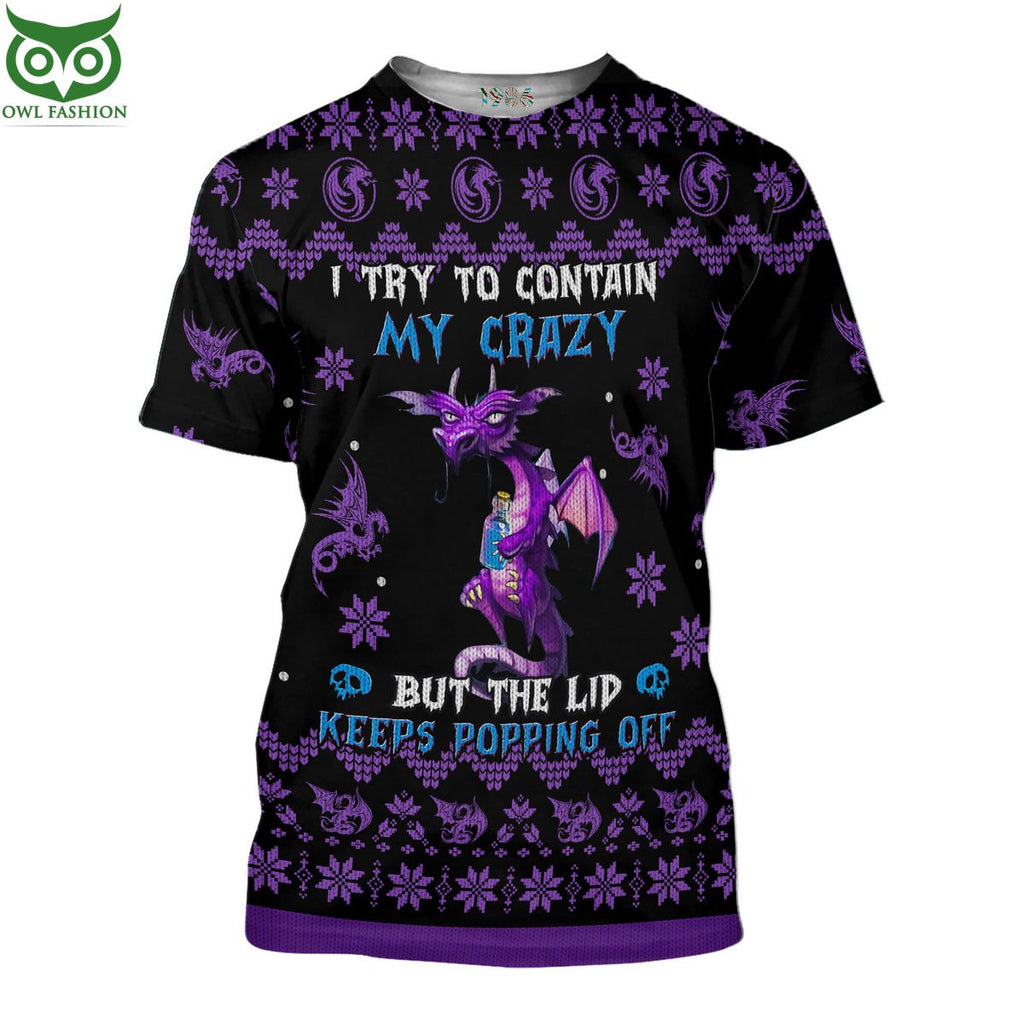 Dragon Crazy 3D AOP Ugly Sweater Jumper