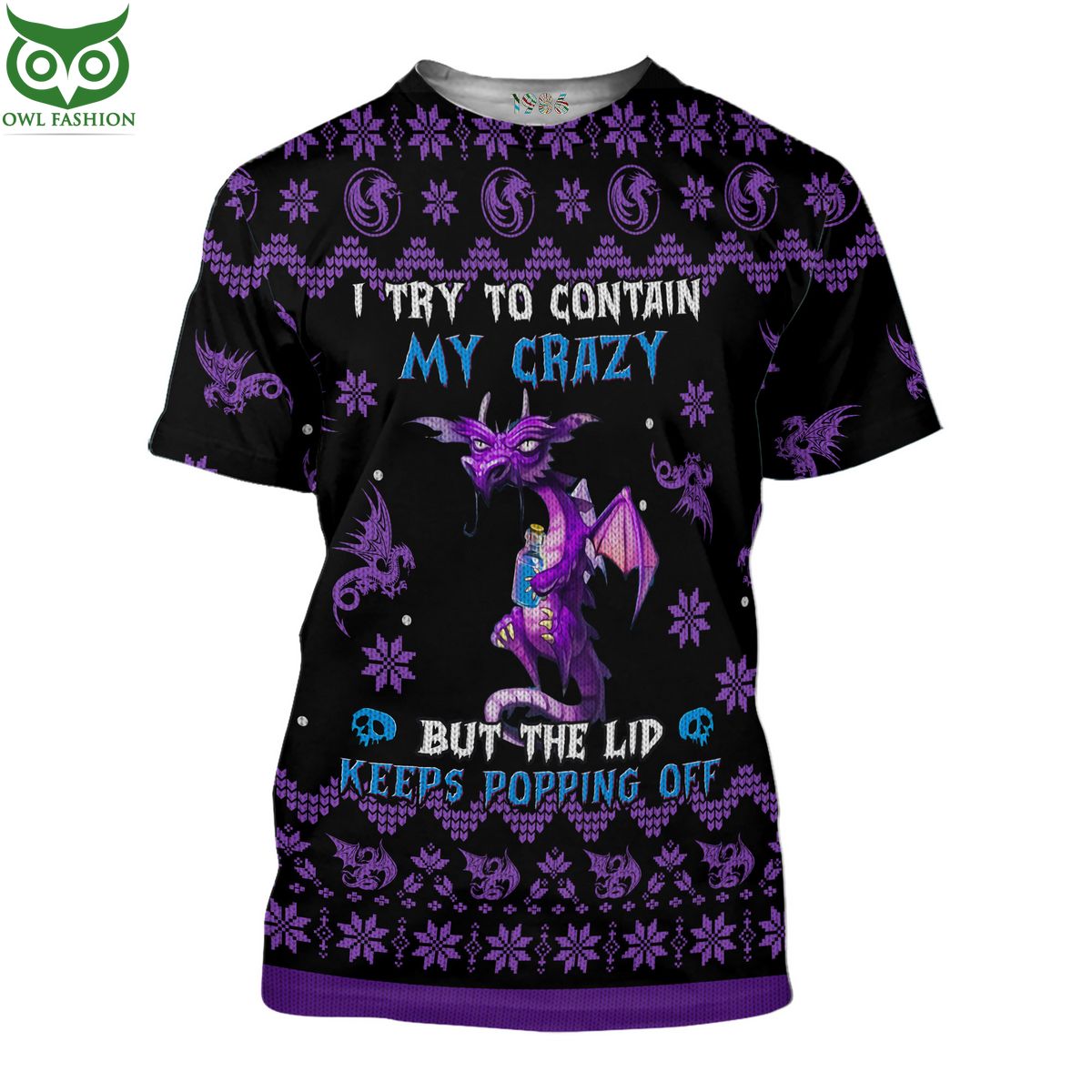 Dragon Crazy 3D AOP Ugly Sweater Jumper