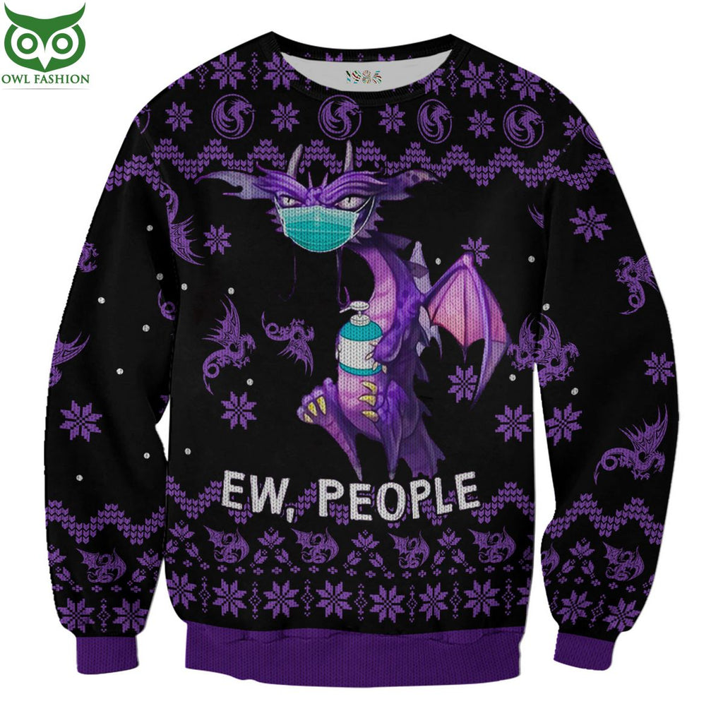 Dragon Ew People Purple 3D AOP Ugly Sweater Jumper