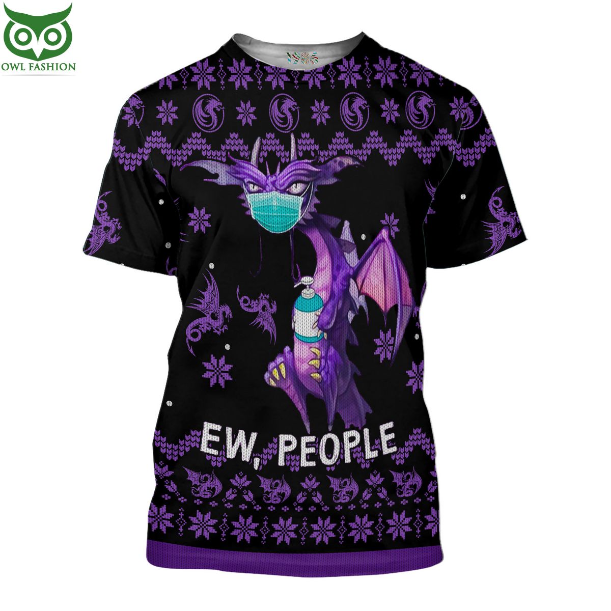 Dragon Ew People Purple 3D AOP Ugly Sweater Jumper
