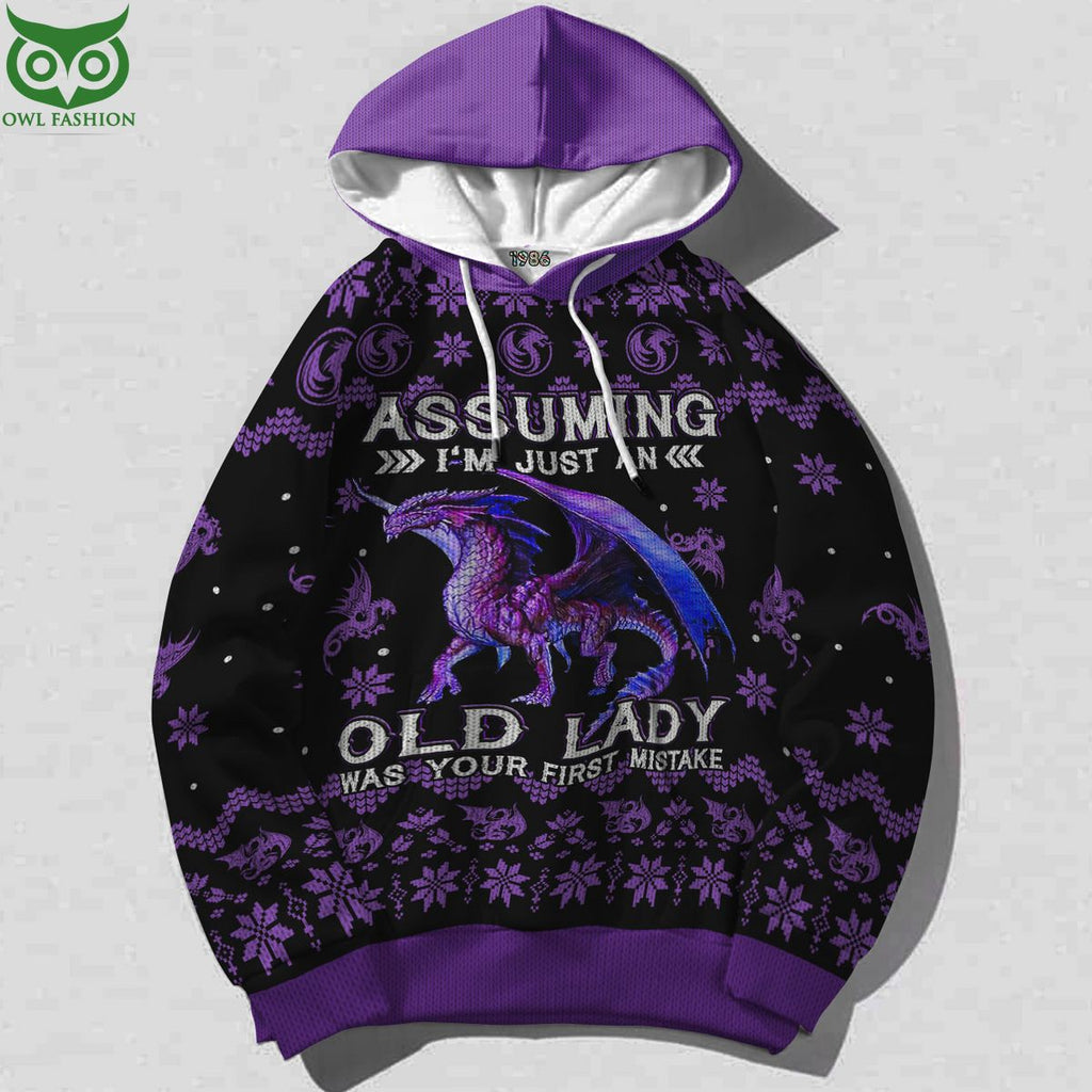 Dragon Old Lady 3D AOP Ugly Sweater Jumper