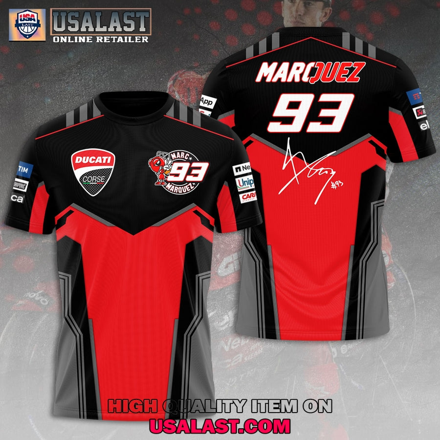 Ducati Lenovo Team x Marc Marquez 3D Hoodie, T-Shirt