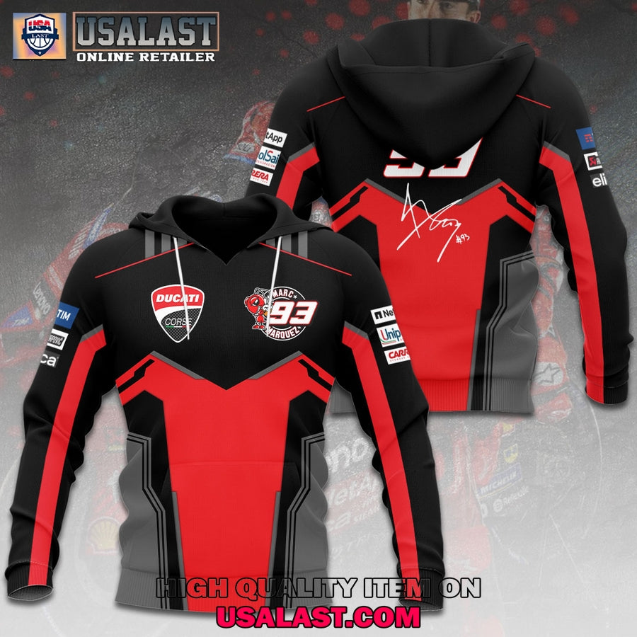 Ducati Lenovo Team x Marc Marquez 3D Hoodie, T-Shirt