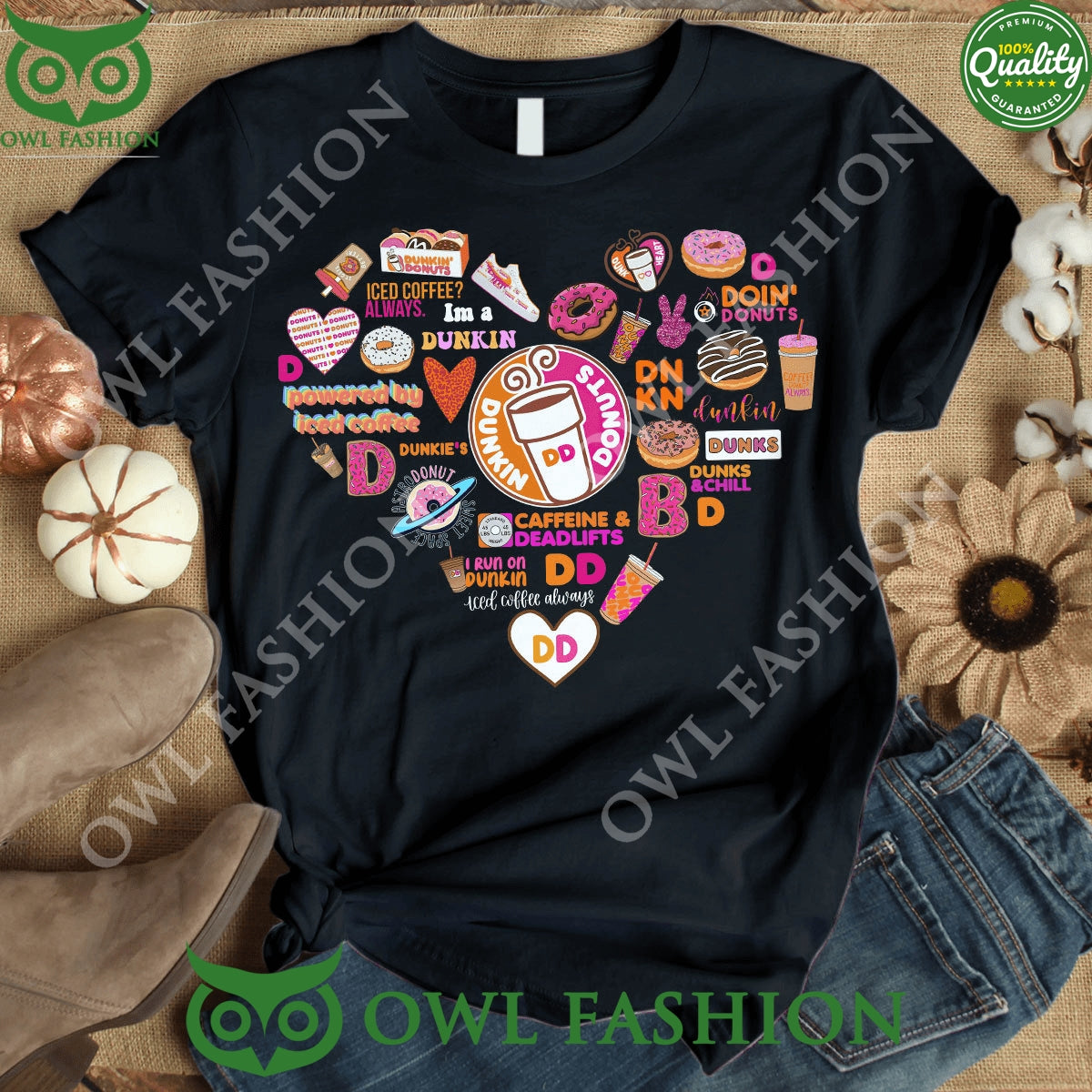 Dunkin Donuts Caffeine and Deadlifts Dessert 2D t Shirt