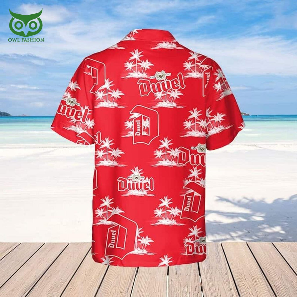 Duvel Beer Hawaiian Shirt Coconut Island Pattern