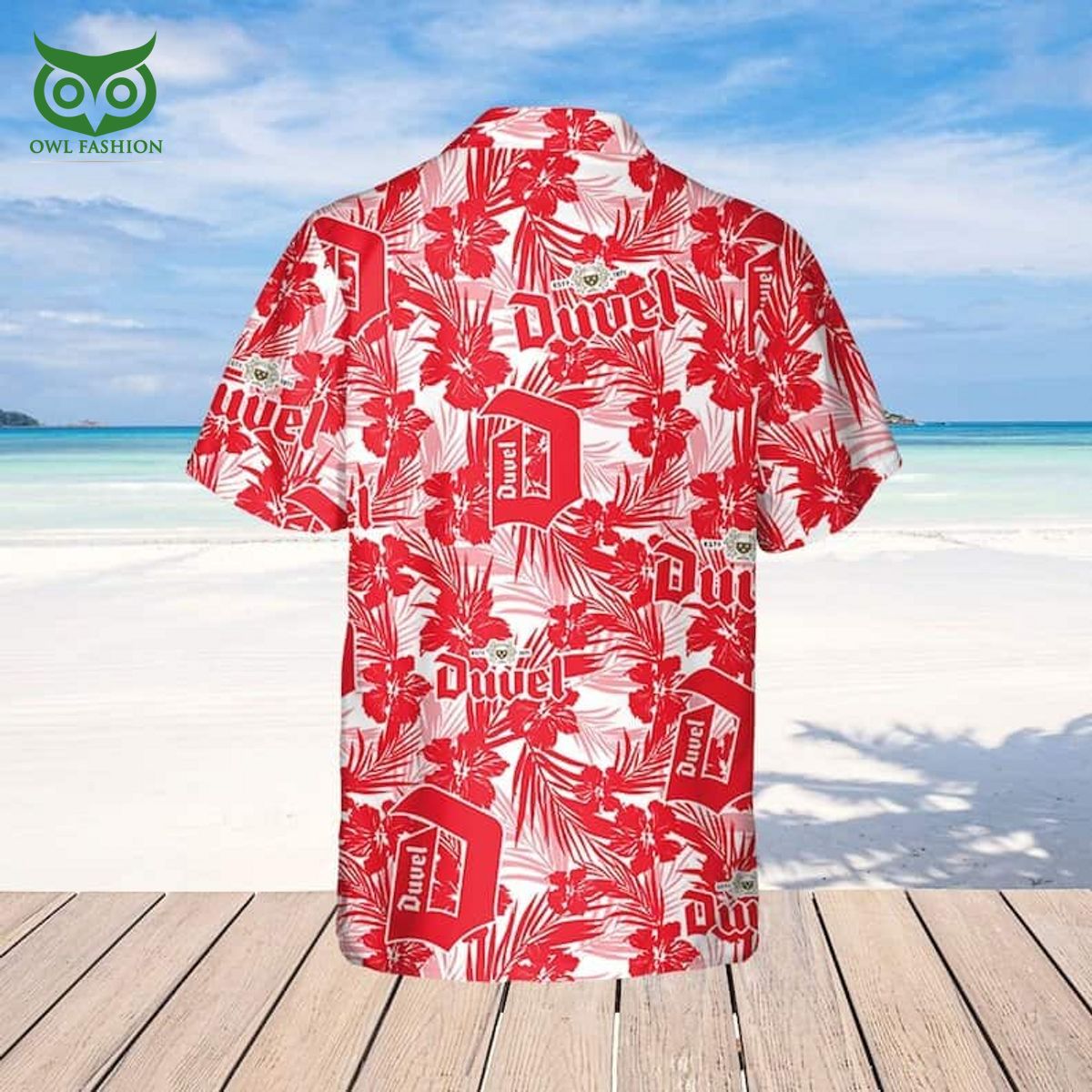 Duvel Beer Hawaiian Shirt Tropical Flower Pattern