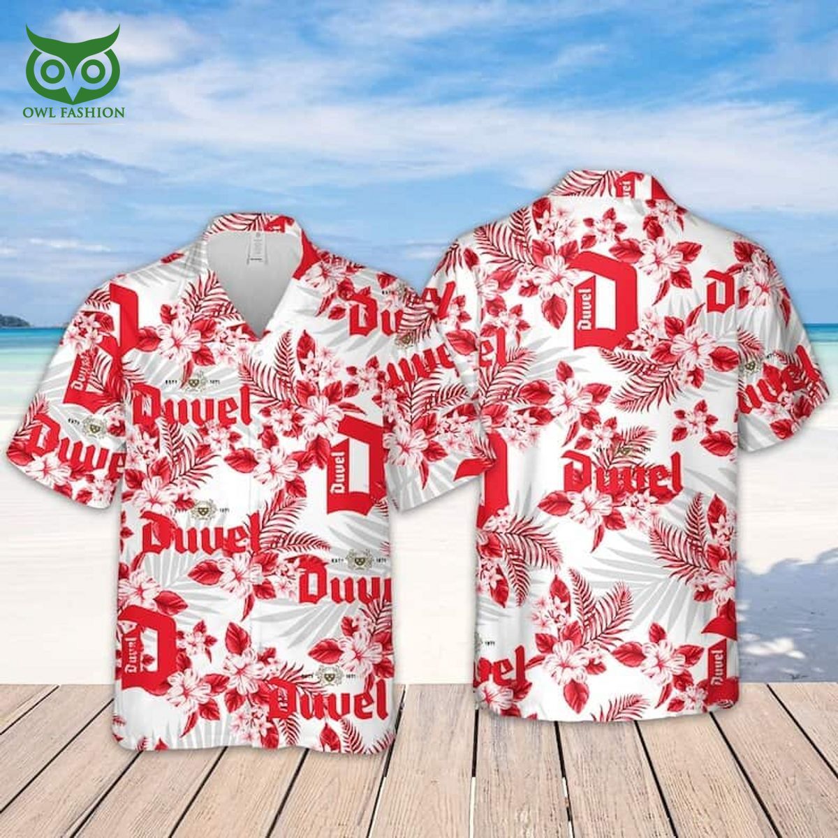 Duvel Beer Hawaiian Shirt Tropical Flower Pattern Gift For Beach Lovers