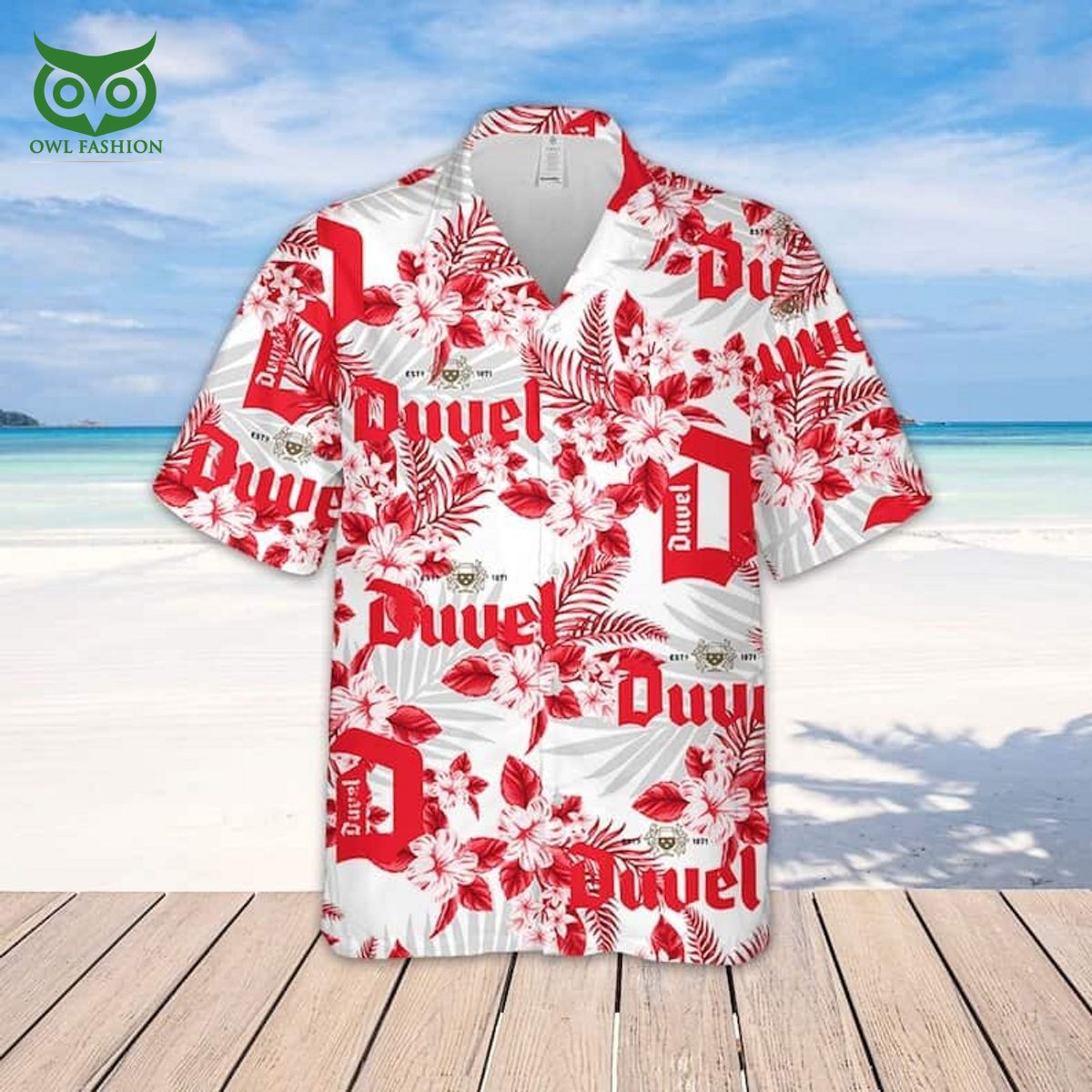 Duvel Beer Hawaiian Shirt Tropical Flower Pattern Gift For Beach Lovers