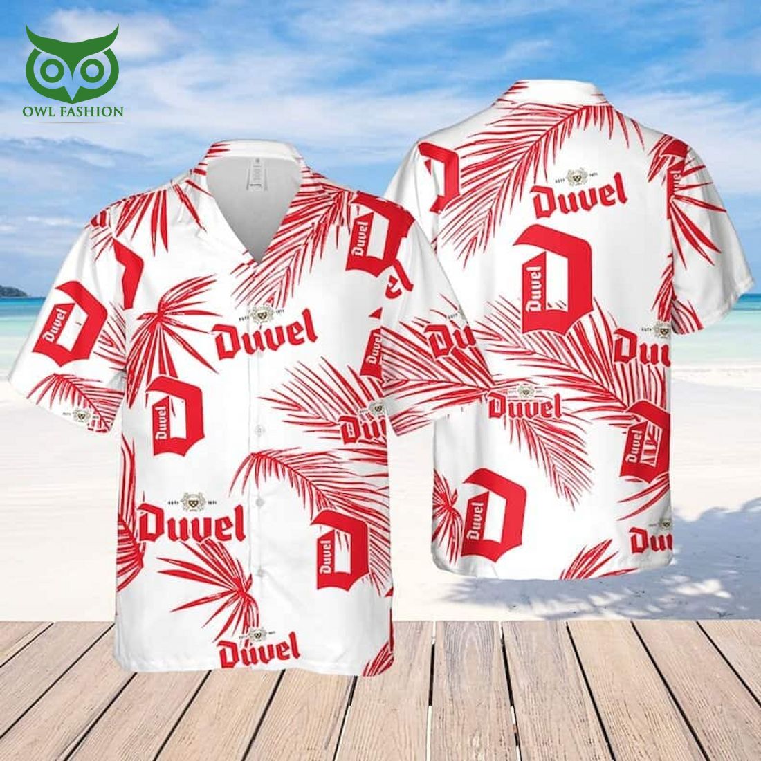 Duvel Beer Palm Leaves Pattern Hawaiian Shirt Beach Gift For Friend