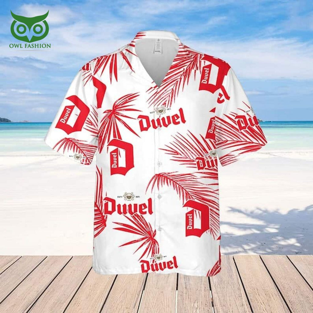 Duvel Beer Palm Leaves Pattern Hawaiian Shirt Beach Gift For Friend