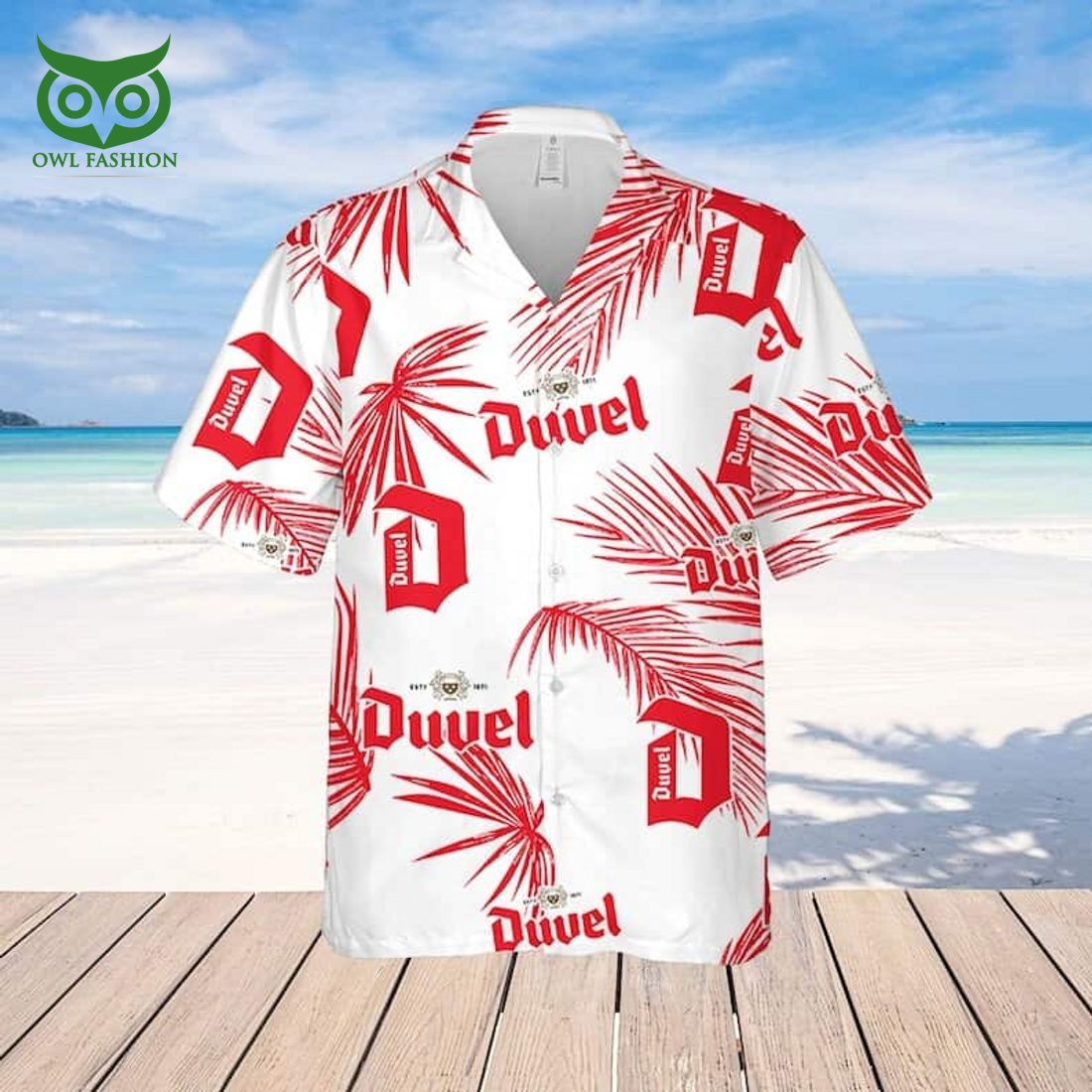 Duvel Beer Palm Leaves Pattern Hawaiian Shirt Beach Gift For Friend
