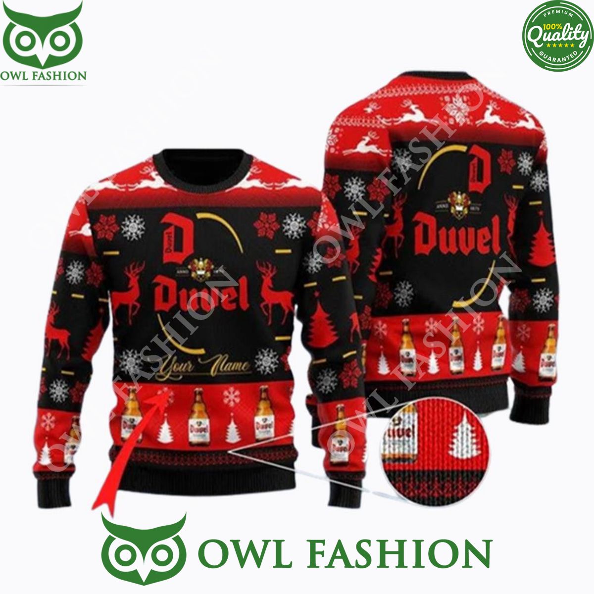 Duvel Beer Personalized Christmas Sweater Jumper Xmas