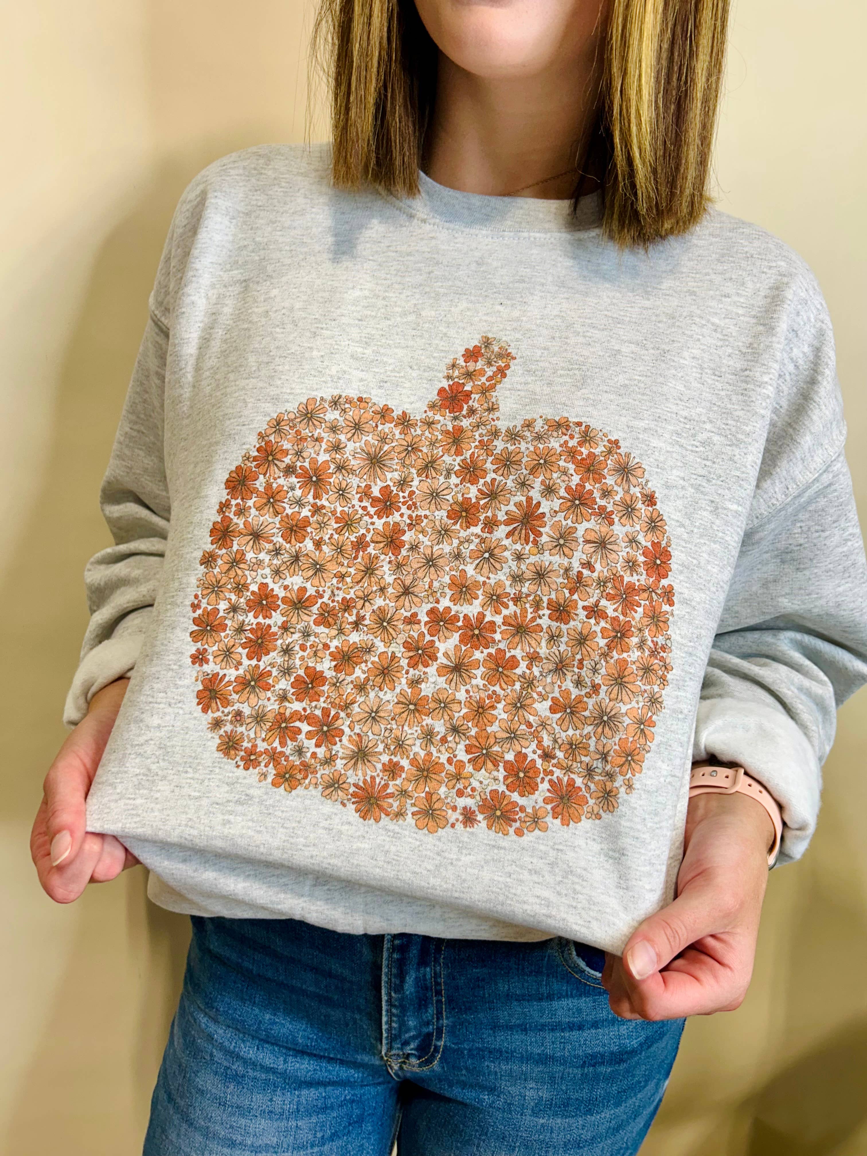 Boho Floral Pumpkin Graphic Tee/Crewneck