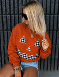 Burnt Orange Gingham Pumpkin Sweatshirt