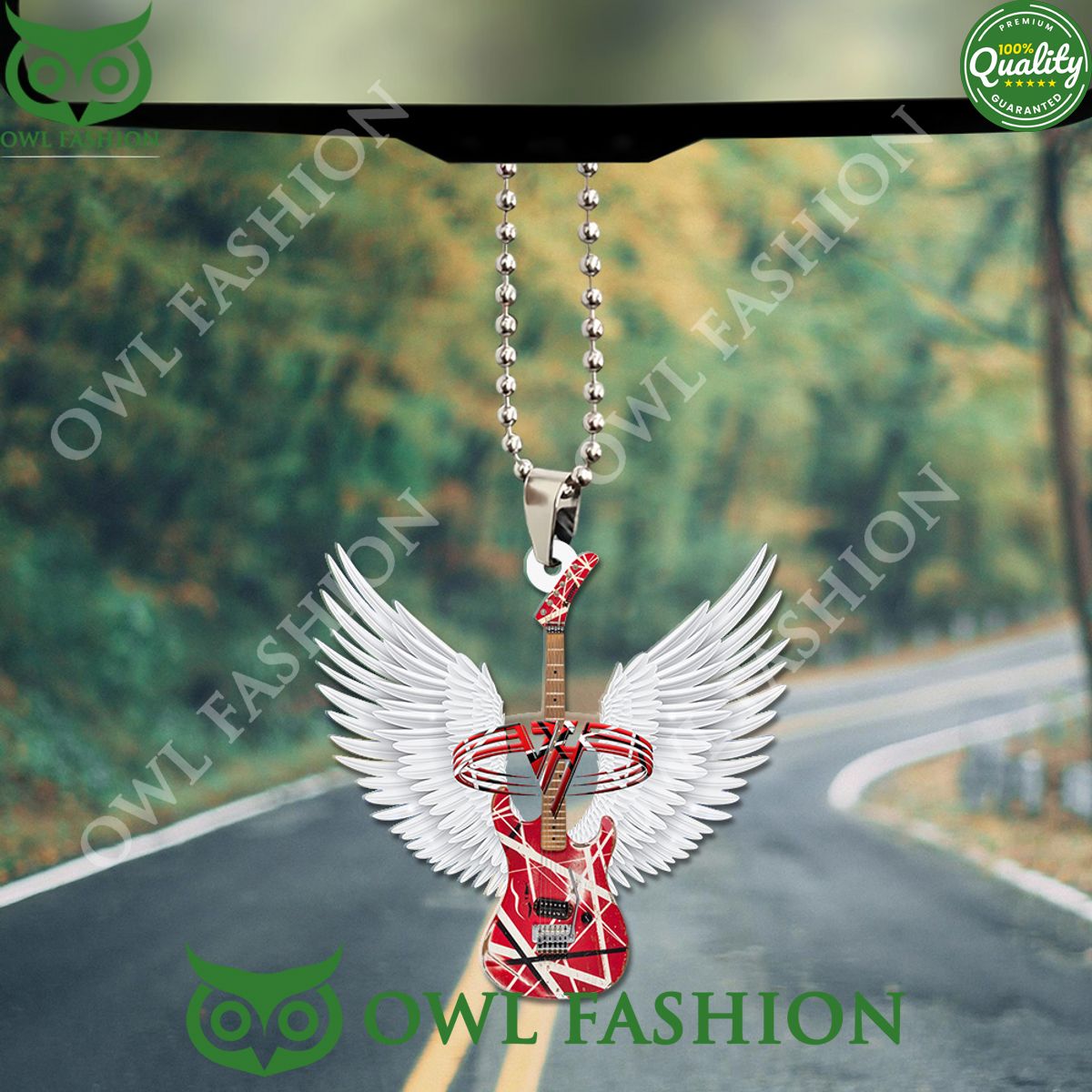 Eddie Van Halen Custom Red Guitar Acrylic Car Ornament