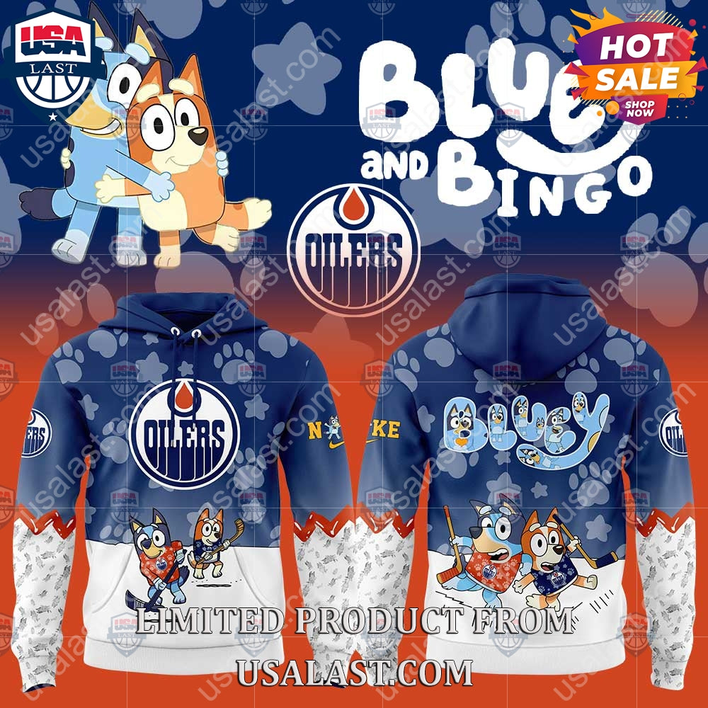 Edmonton Oilers NHL Bluey and Bingo Hoodie