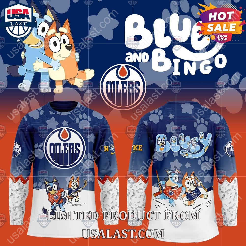Edmonton Oilers NHL Bluey and Bingo Hoodie