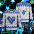 Football Georgia State Panthers Heart Pattern Christmas Sweater