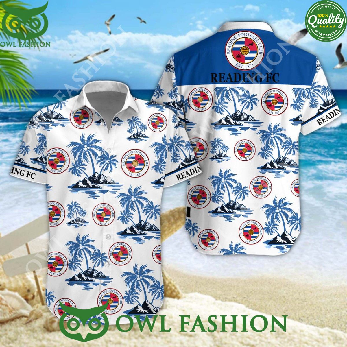 EFL League One Reading Hawaiian Shirt Short Beach Vibe