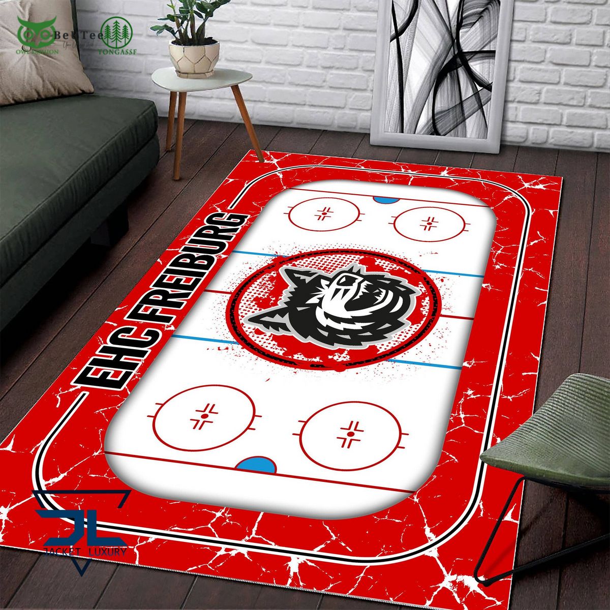 EHC Freiburg Germany Ice Hockey Team Carpet Rug
