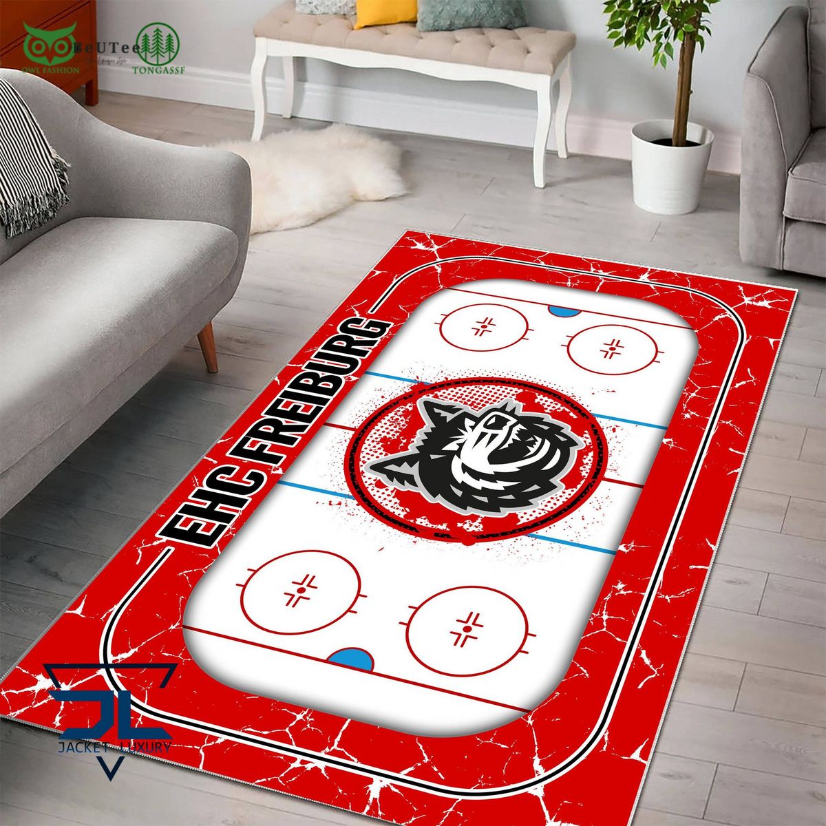 EHC Freiburg Germany Ice Hockey Team Carpet Rug