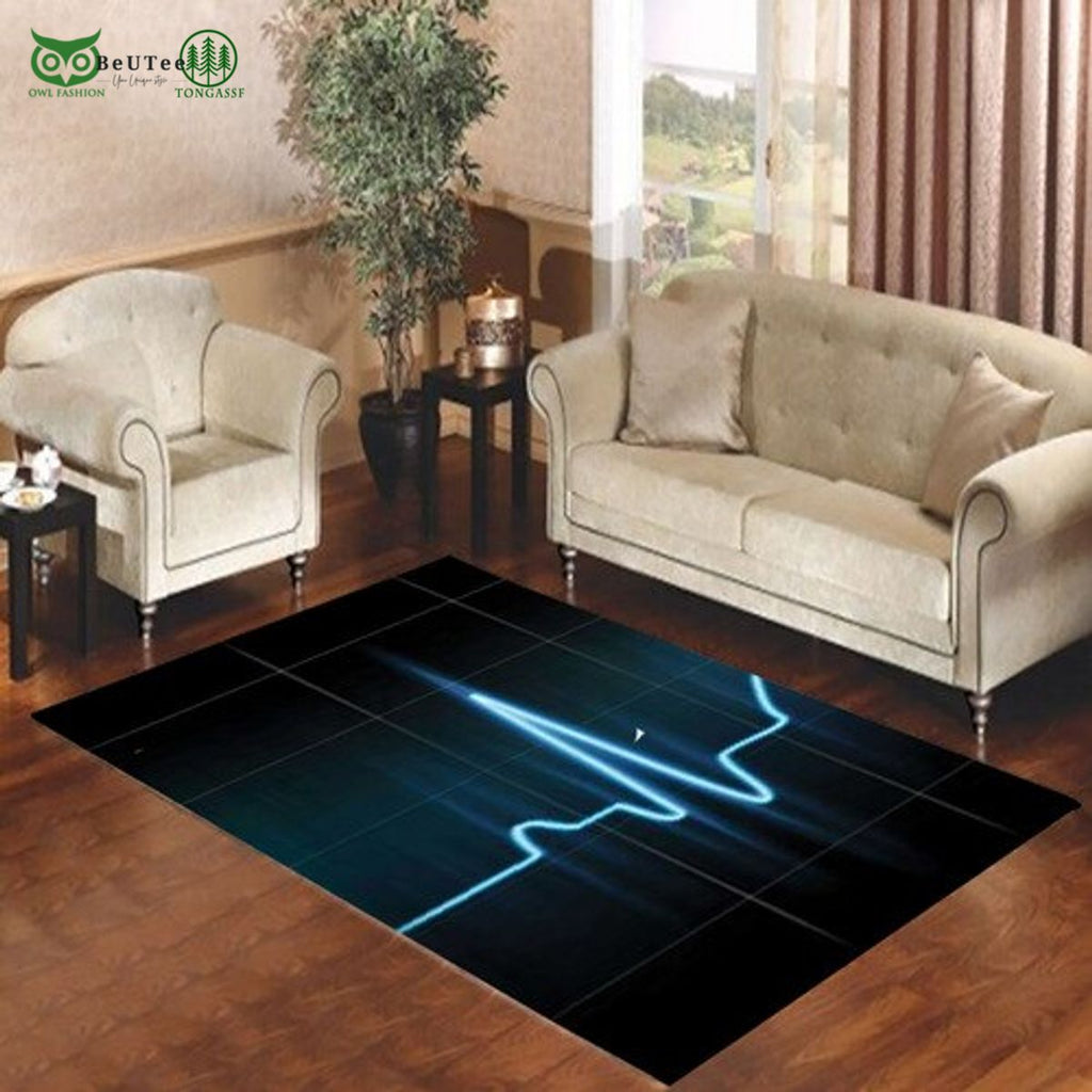 EKG Blue Living room Carpet Rugs