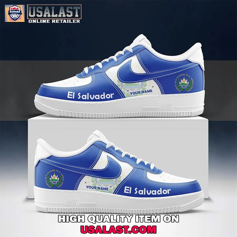 El Salvador Flag And Coat Of Arms Air Force 1 Sneaker