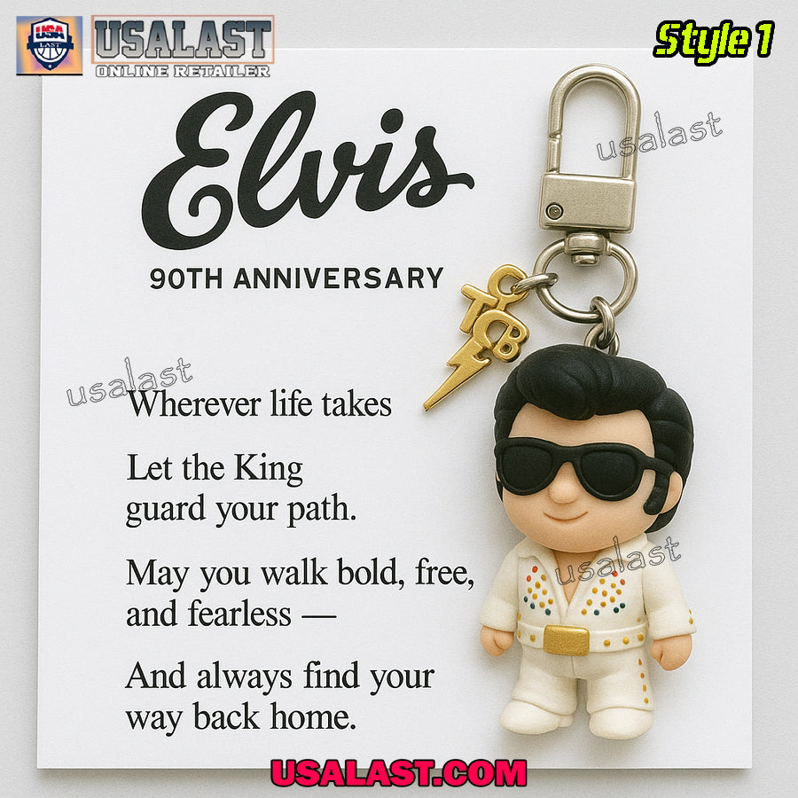 Elvis Presley 90th Anniversary Multi Charm Keychain