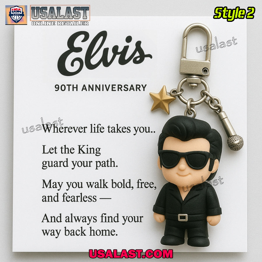 Elvis Presley 90th Anniversary Multi Charm Keychain