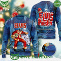 Elvis Presley Blue Christmas Santa Claus is back in town 3D Ugly Sweater