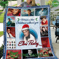 Elvis Presley Blue Christmas Without You Fleece Blanket