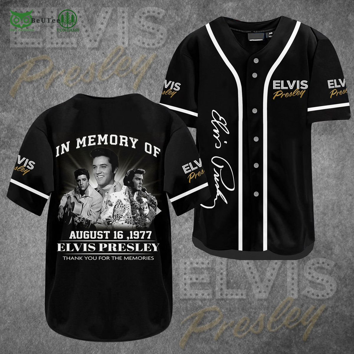 Elvis Presley In The Ghetto Black White Baseball Jersey Shirt