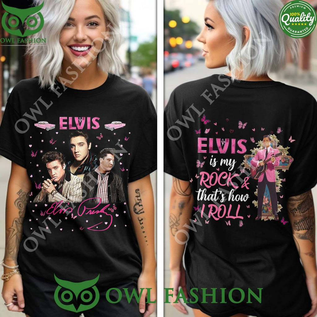 Elvis Presley Pink Rock And Roll 3D Tshirt Hoodie