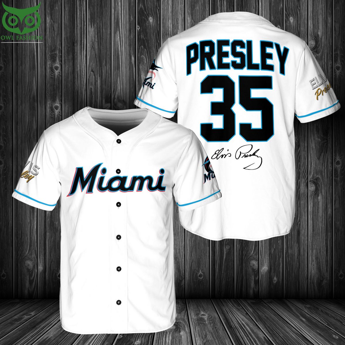 Elvis Presley X Miami Marlins Premium Baseball Jersey