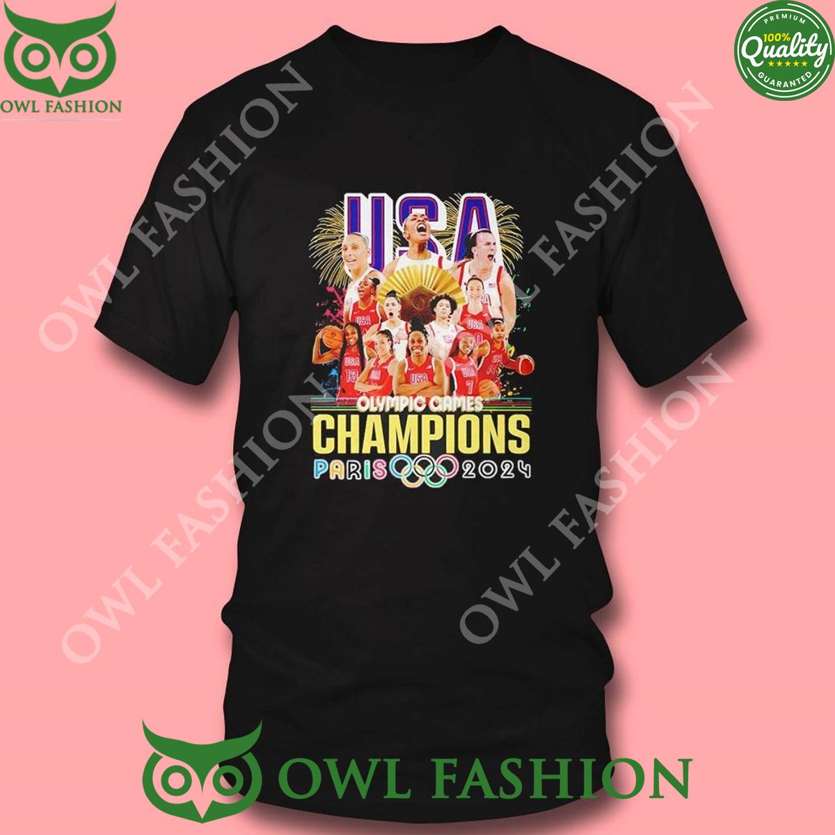Paris 2024 Usa Womans Basketball Team Olympic Games Champions Shirt