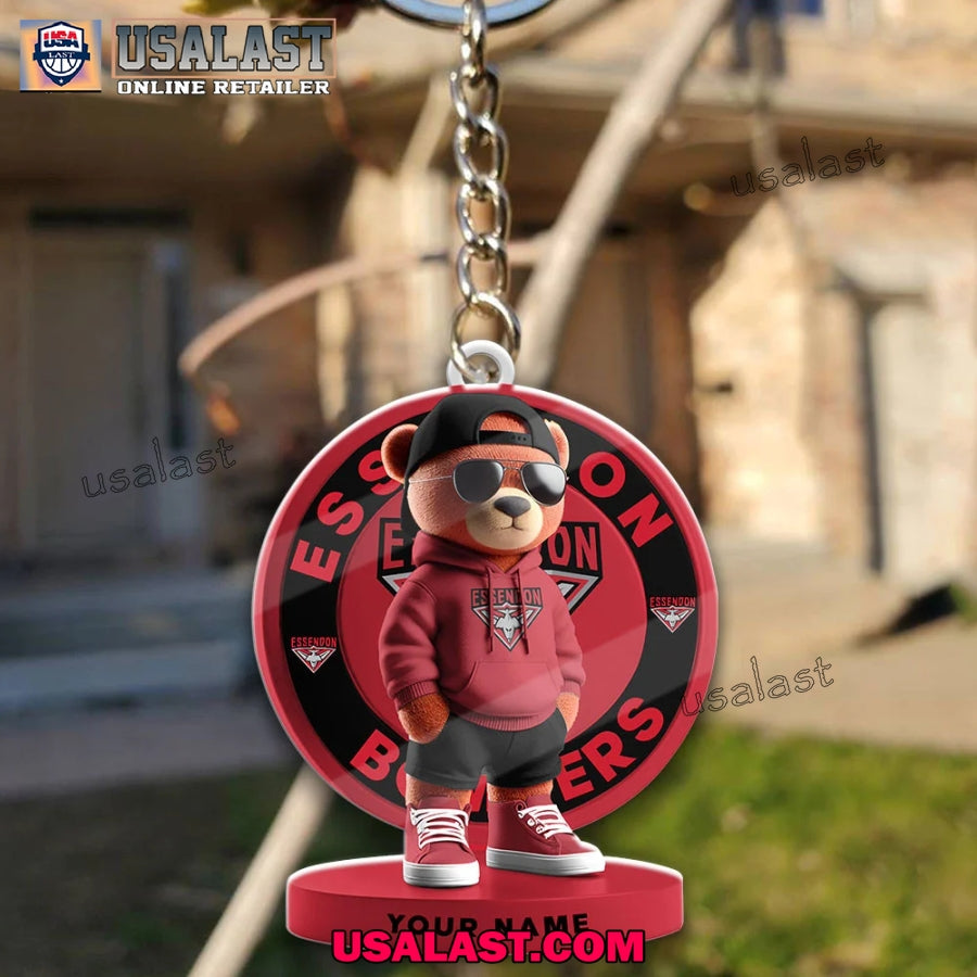 Essendon Football Club Teddy Bear Custom Keychain