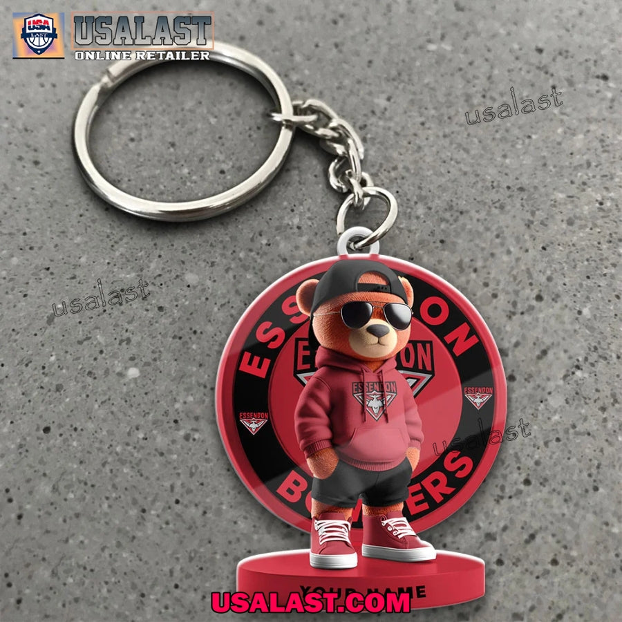 Essendon Football Club Teddy Bear Custom Keychain