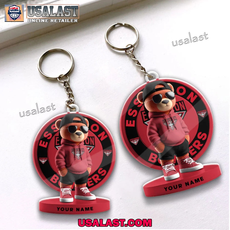 Essendon Football Club Teddy Bear Custom Keychain