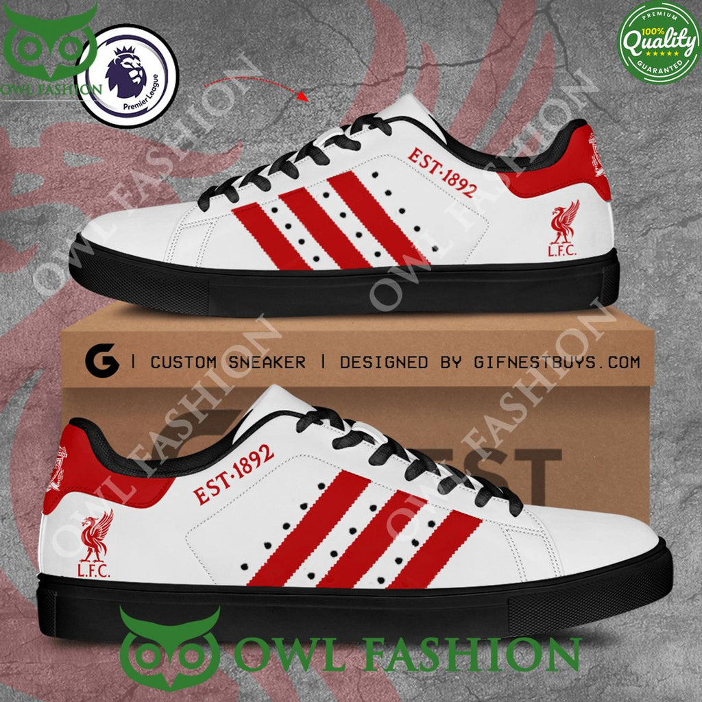 Est 1892 Liverpool Football Club LFC stan smith shoes white