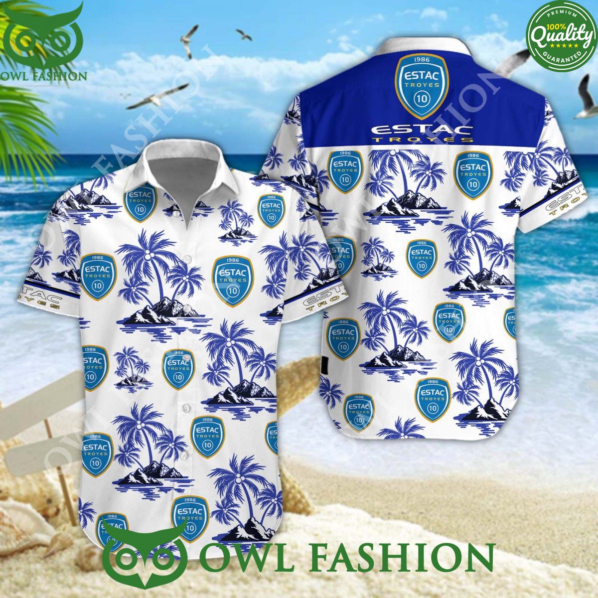ESTAC Troyes Ligue 2 France Champion Hawaiian Shirt Shorts