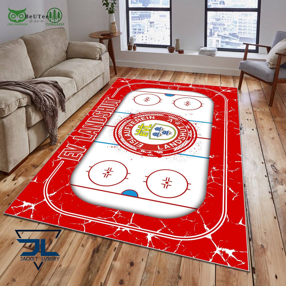 EV Landshut Germany Ice Hockey Team Carpet Rug