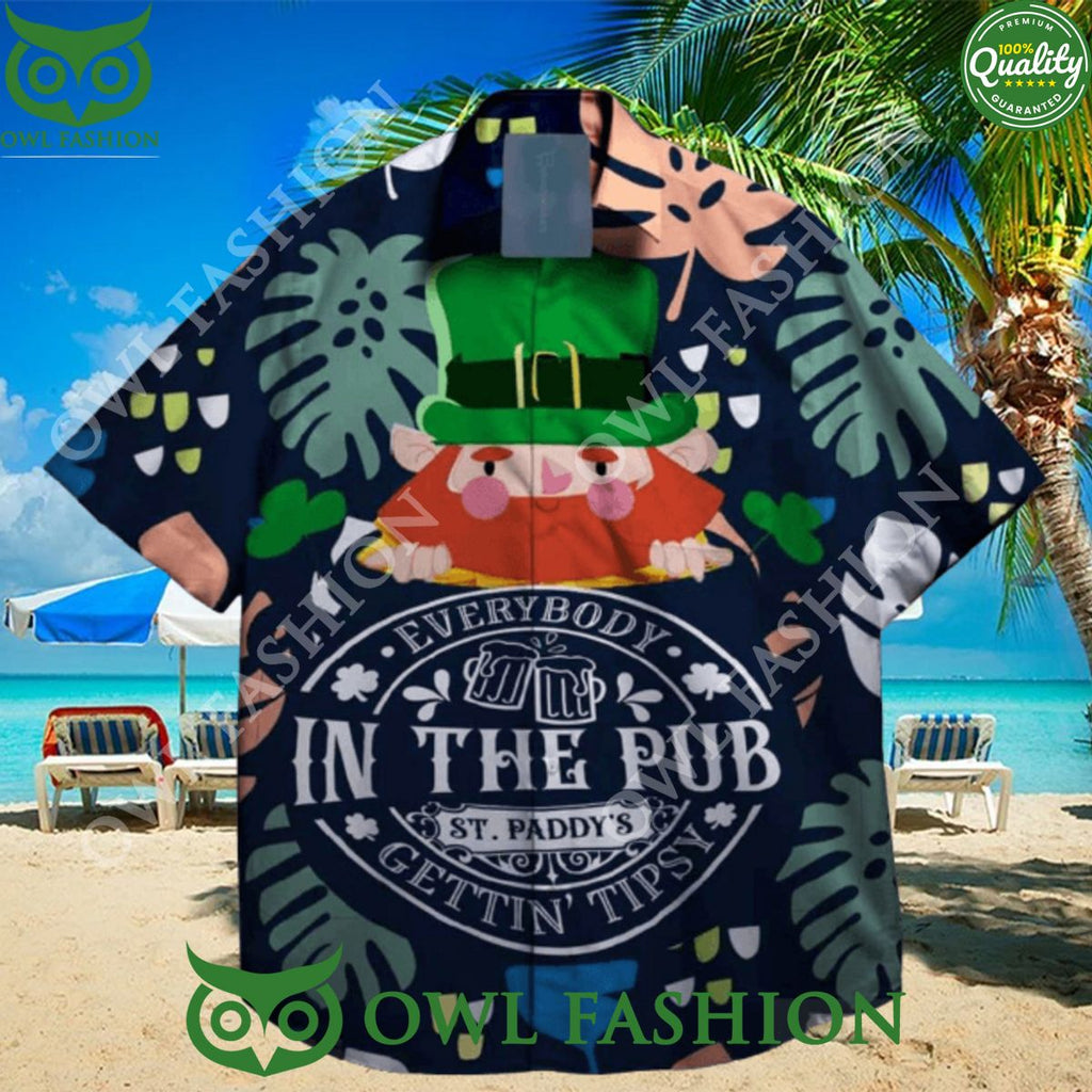 Everybody in the beer pub gettins tipsy st patrick day hawaiian shirt